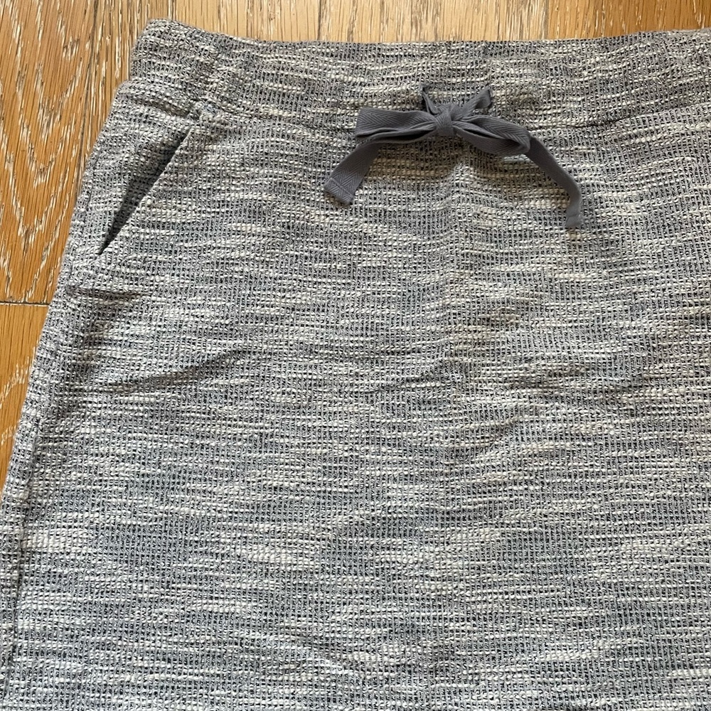 LOFT Blue White Drawstring Knit Skirt with Pockets